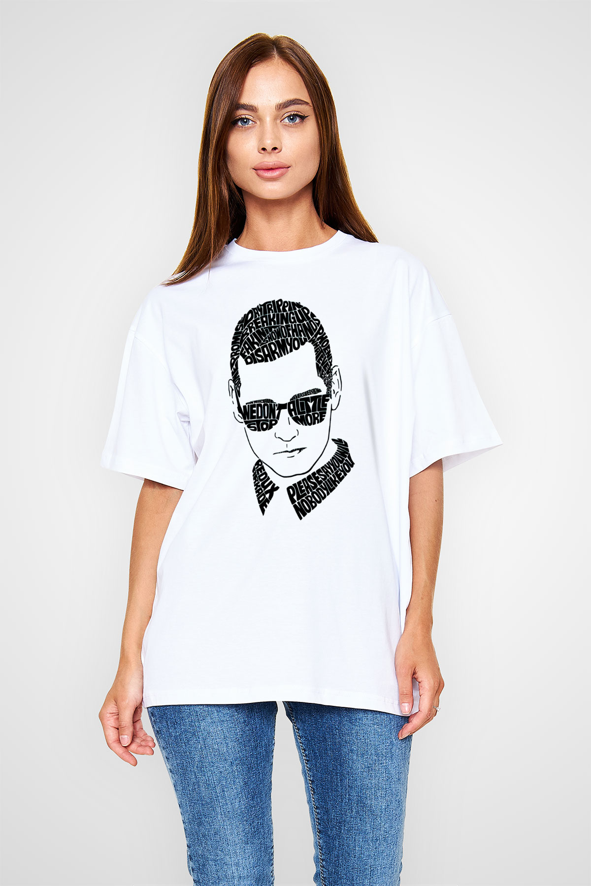 Kaskade Beyaz Unisex Tişört T-Shirt - TişörtFabrikası