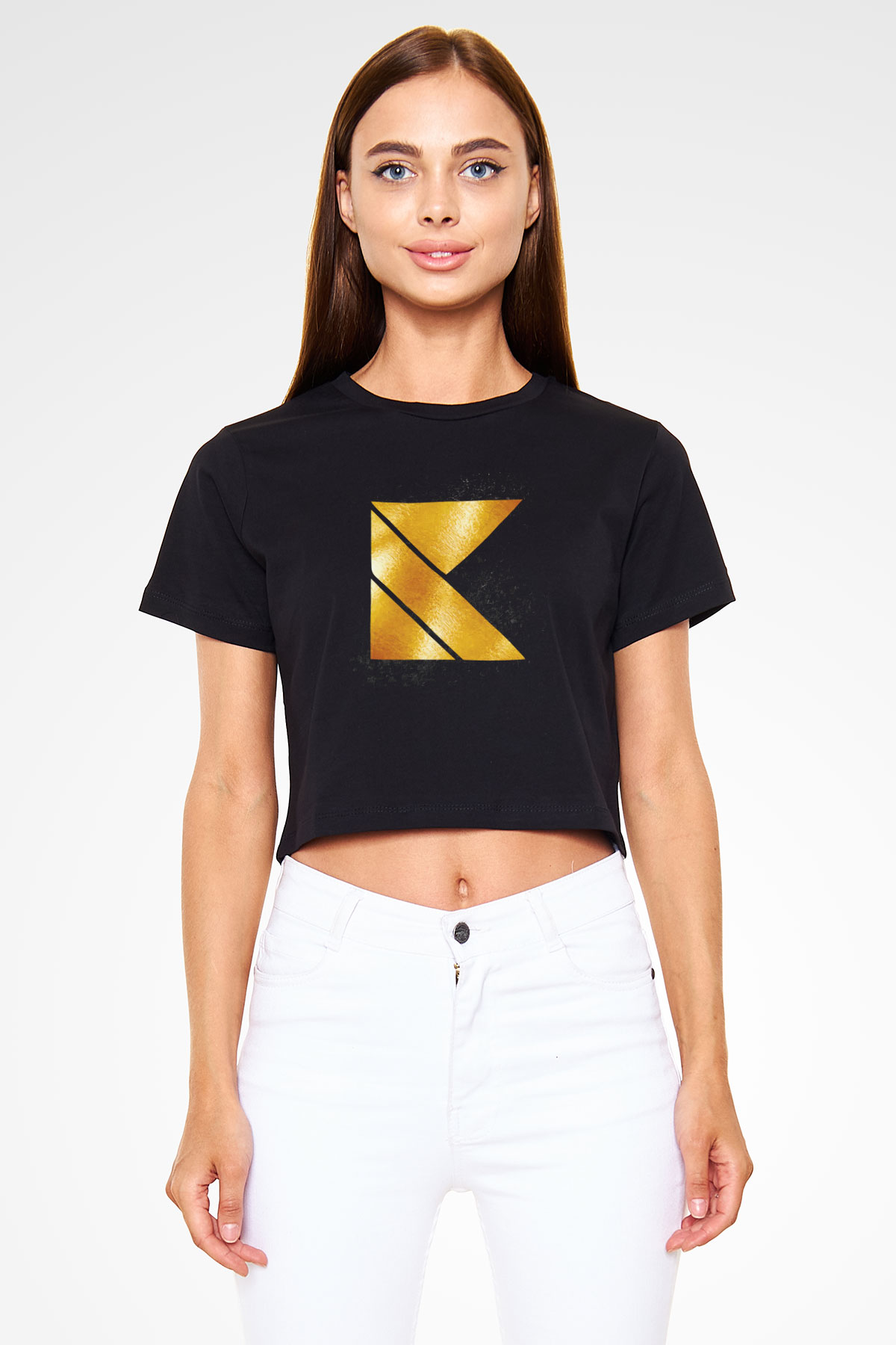 Kaskade Siyah  Crop Top Tişört