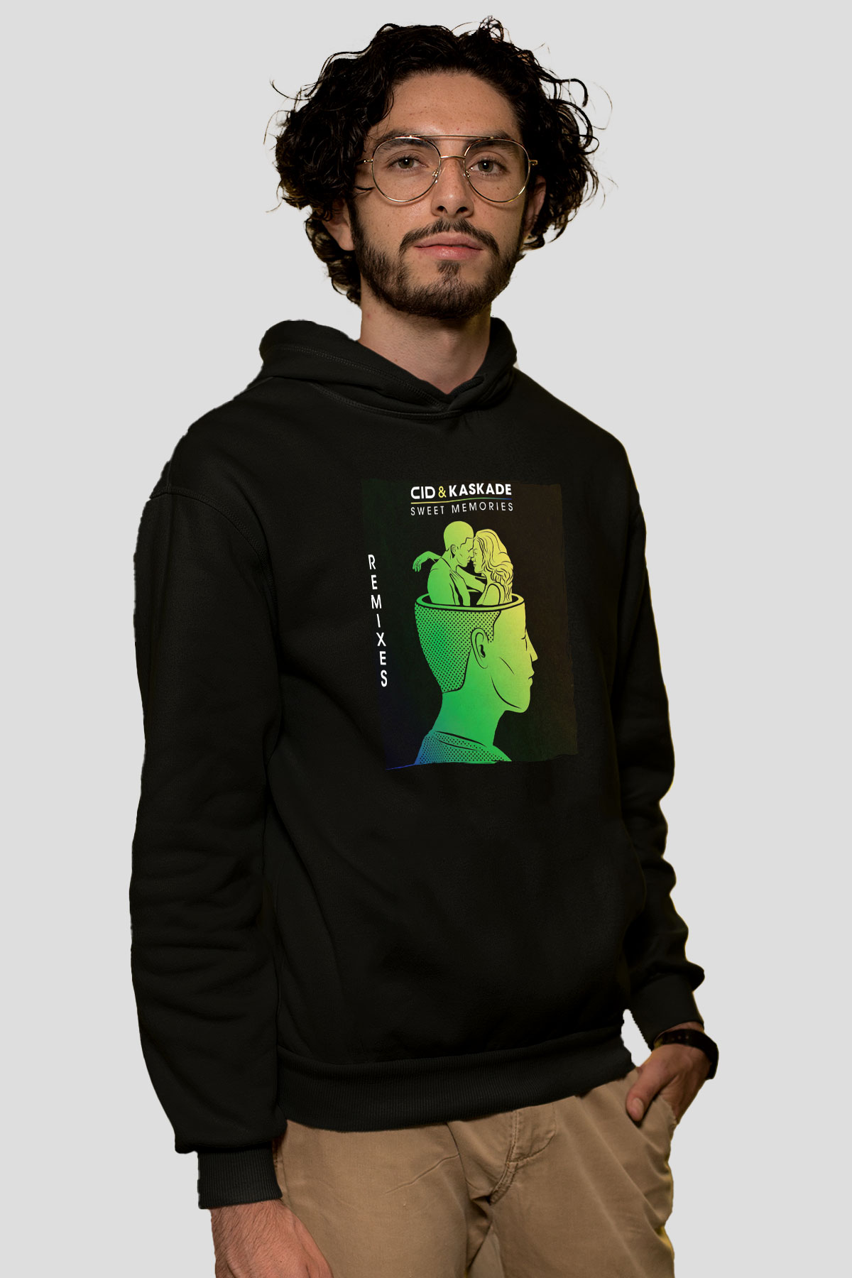 Kaskade Siyah Unisex Kapüşonlu Sweatshirt