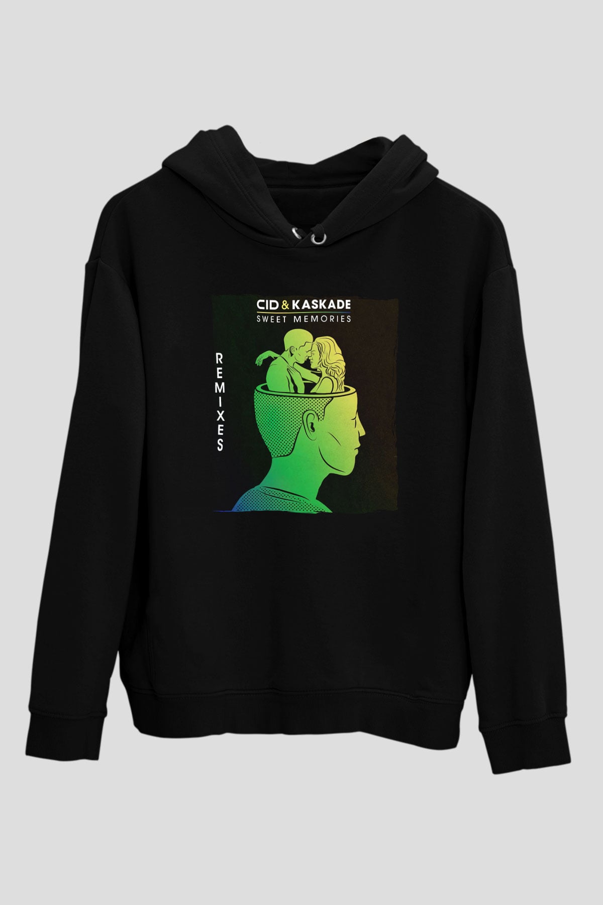 Kaskade Siyah Unisex Kapüşonlu Sweatshirt