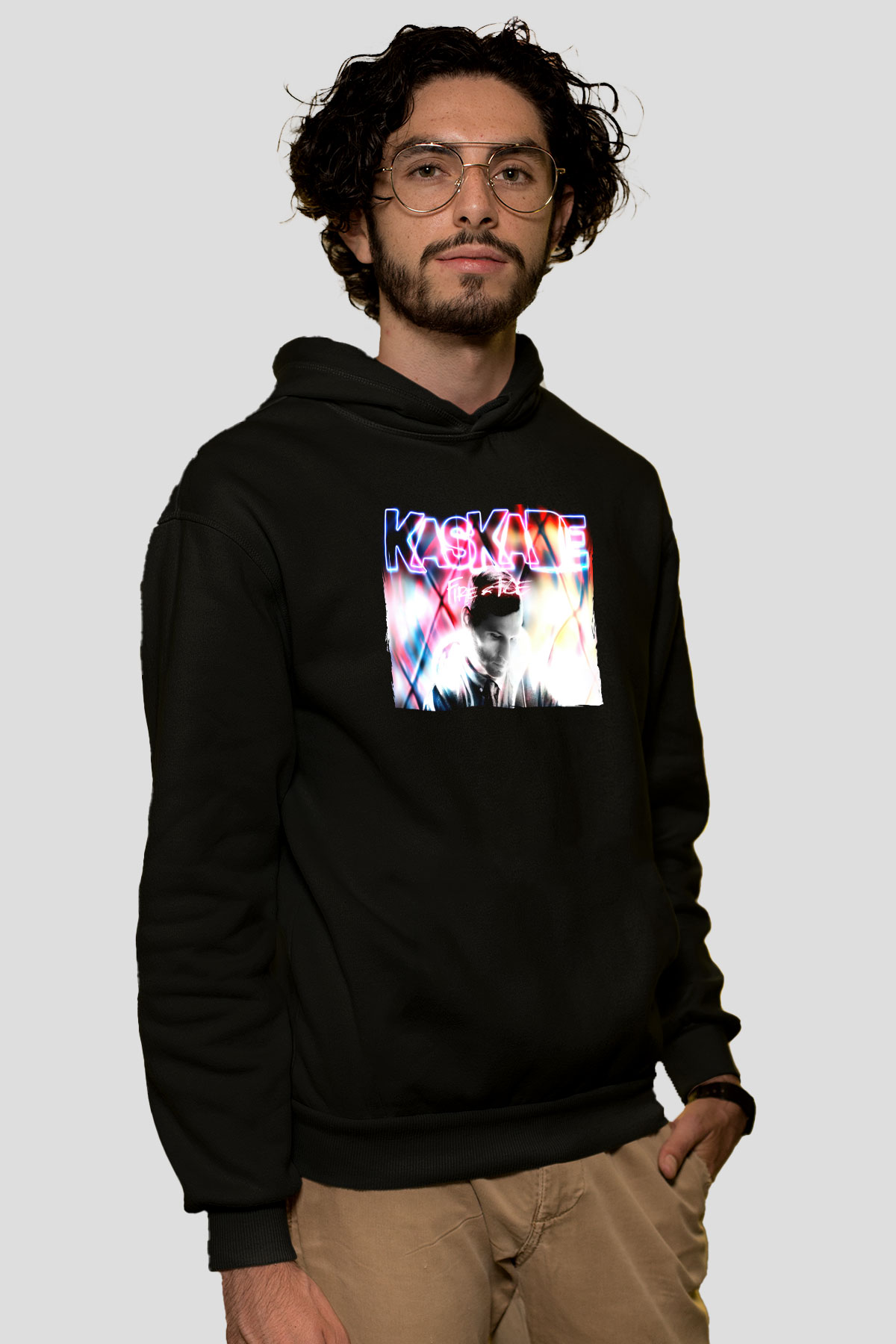 Kaskade Siyah Unisex Kapüşonlu Sweatshirt