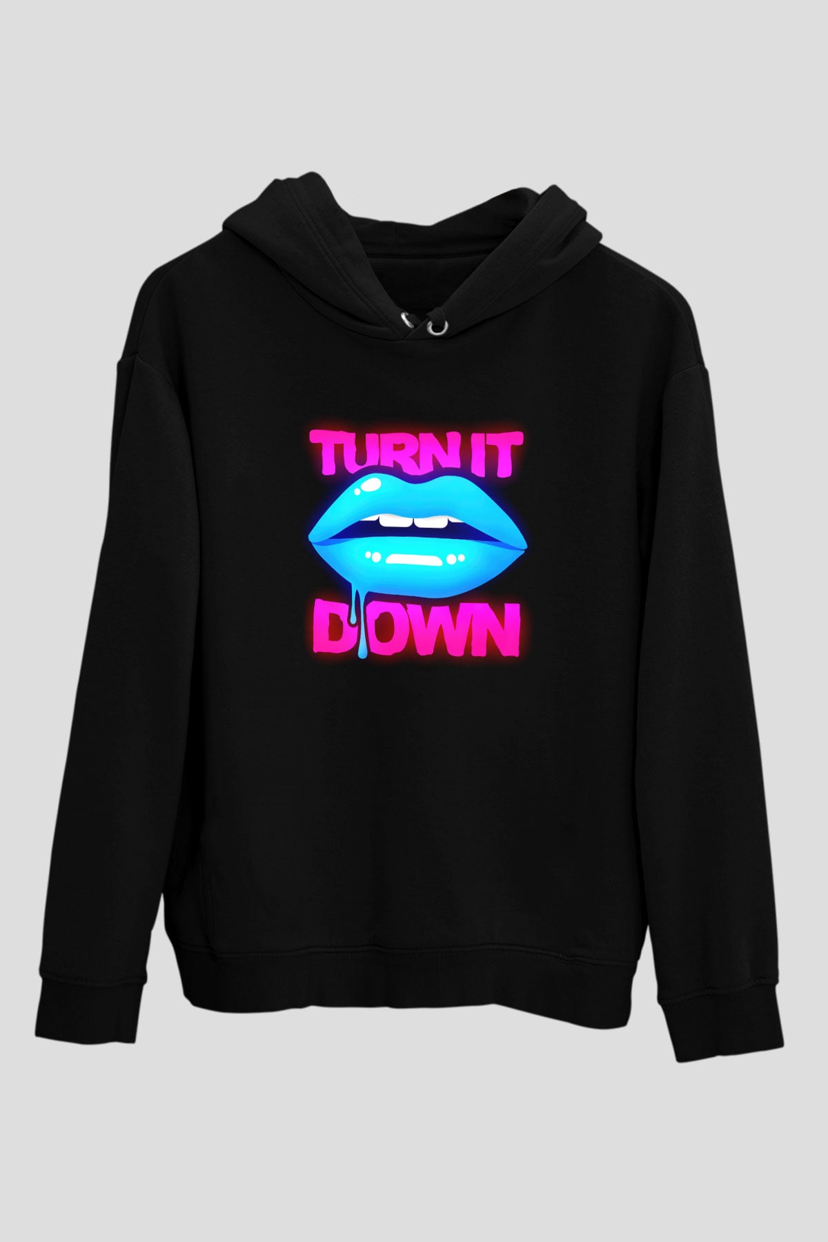 Kaskade Siyah Unisex Kapüşonlu Sweatshirt