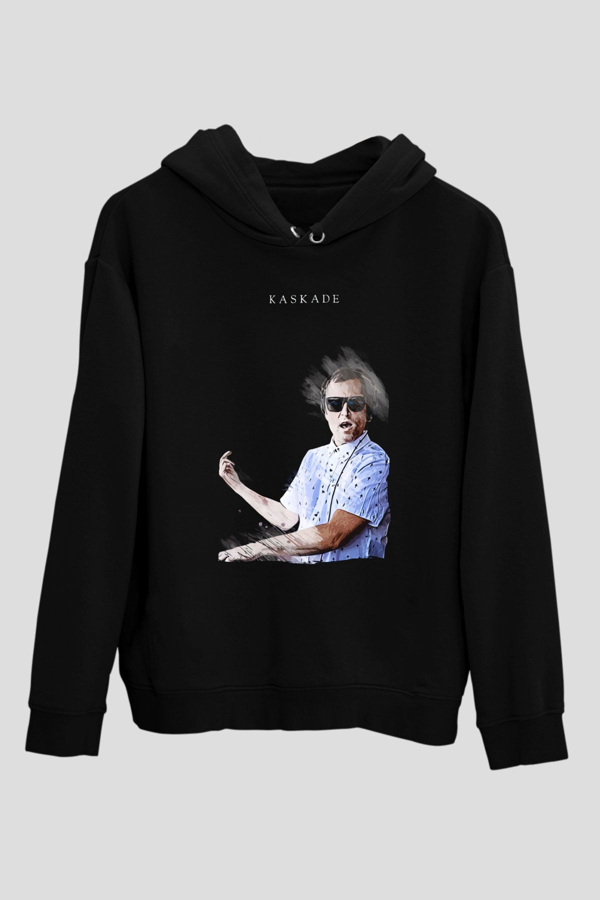 Kaskade Siyah Unisex Kapüşonlu Sweatshirt