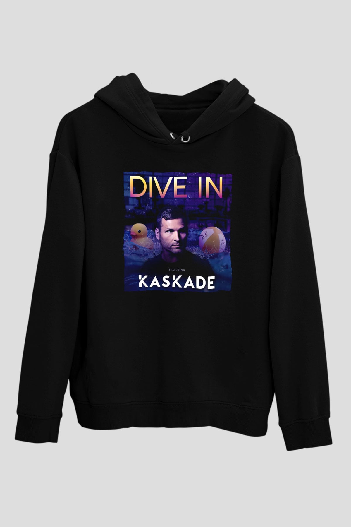 Kaskade Siyah Unisex Kapüşonlu Sweatshirt