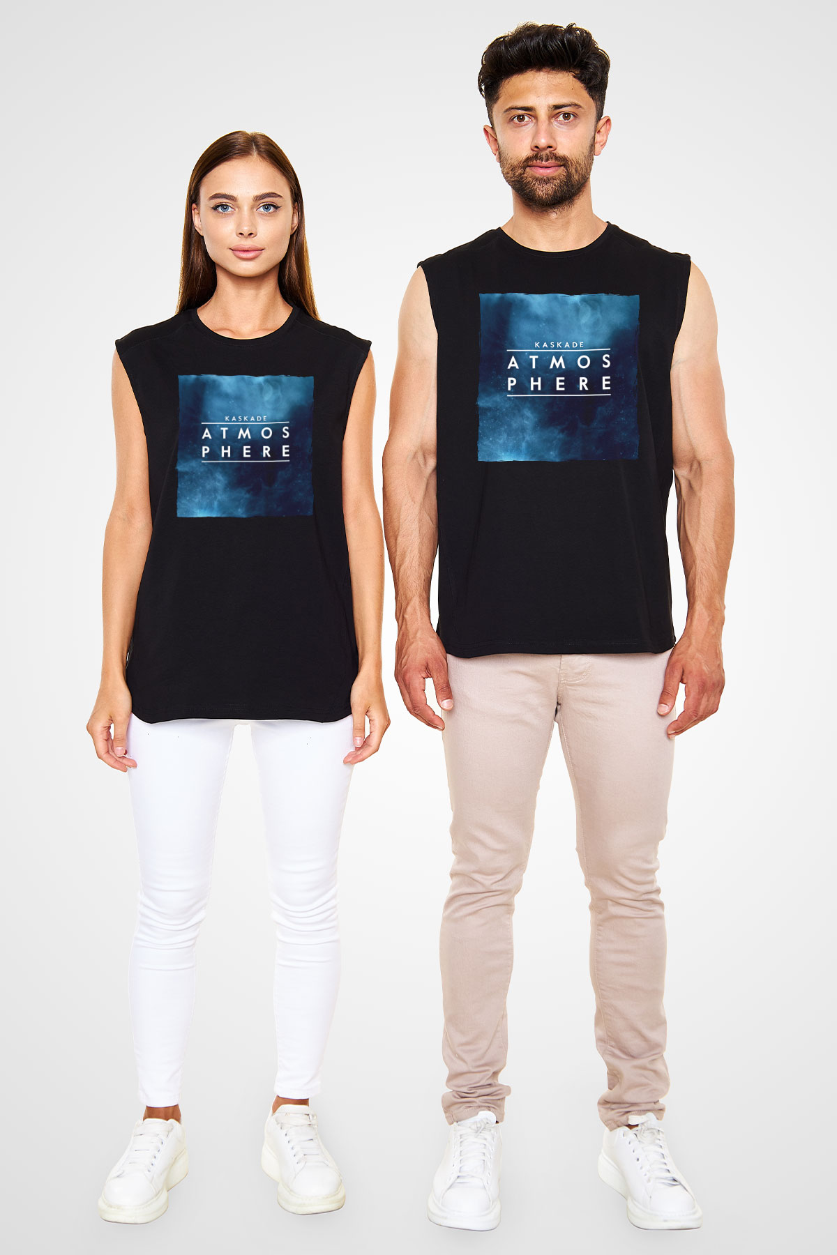Kaskade Siyah Unisex Kolsuz Tişört