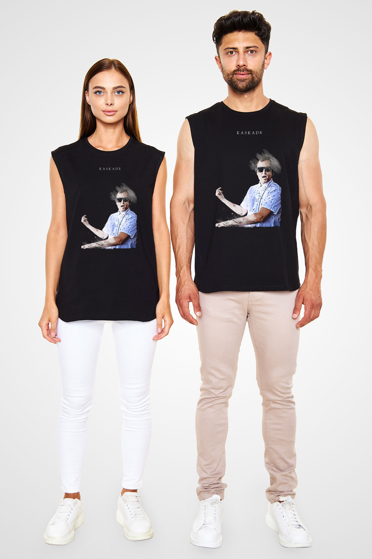 Kaskade Siyah Unisex Kolsuz Tişört