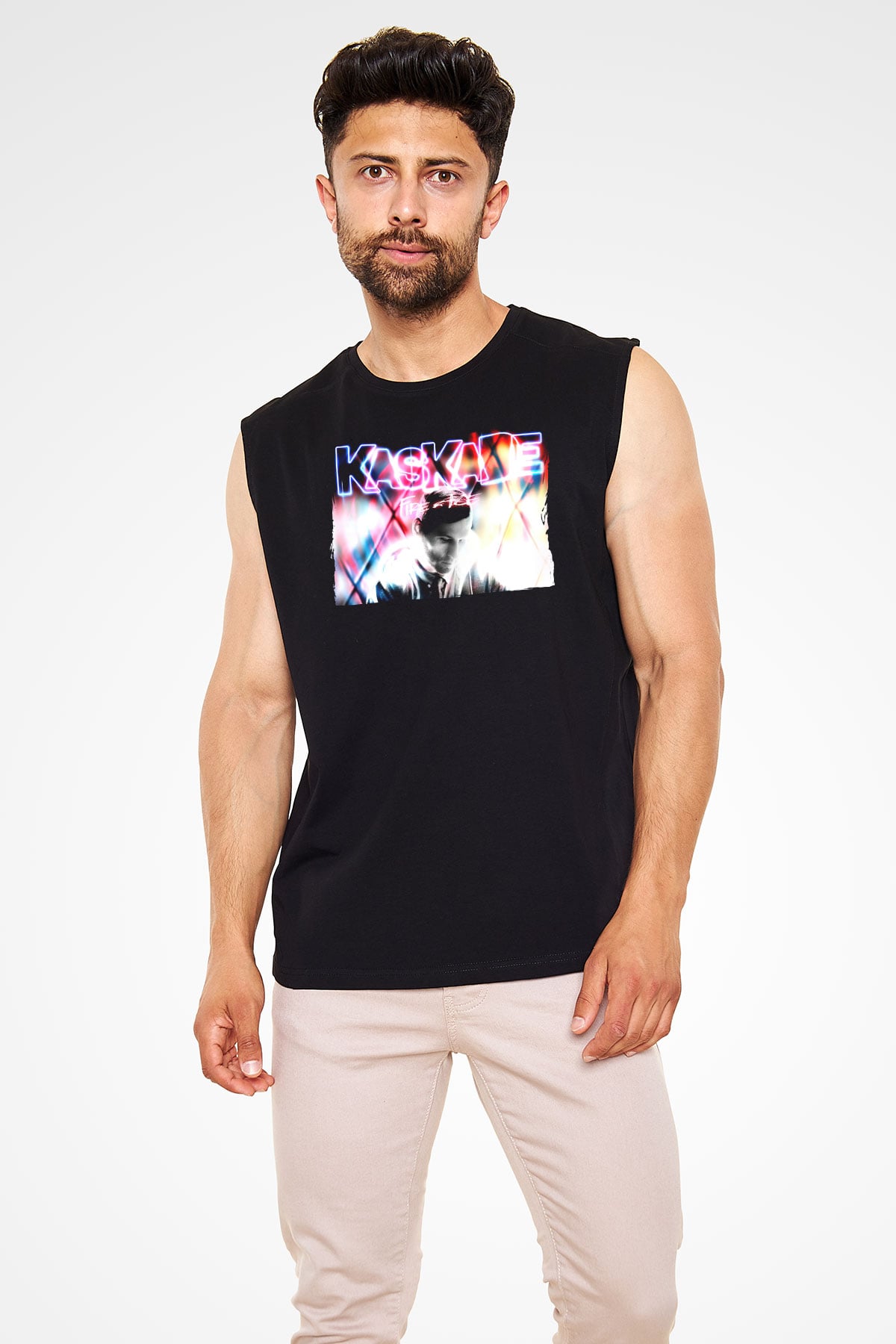 Kaskade Siyah Unisex Kolsuz Tişört