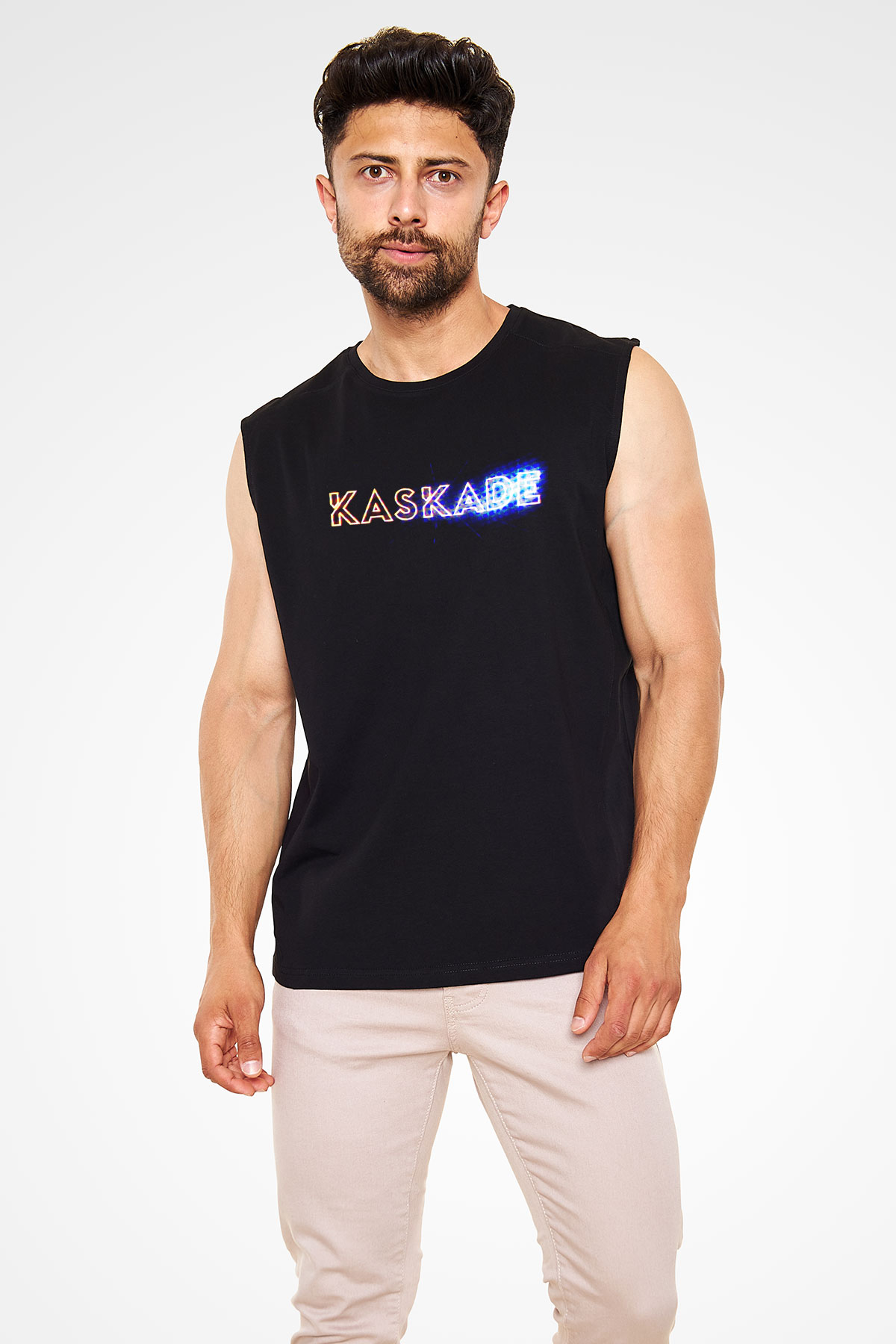 Kaskade Siyah Unisex Kolsuz Tişört