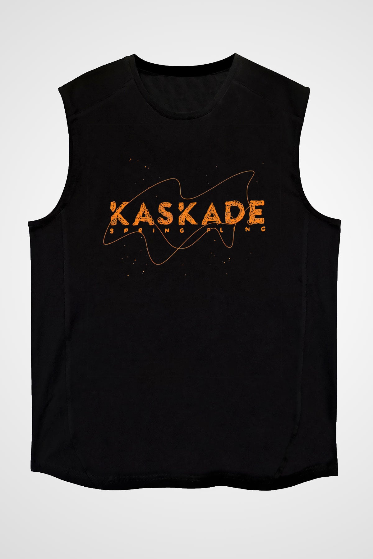 Kaskade Siyah Unisex Kolsuz Tişört