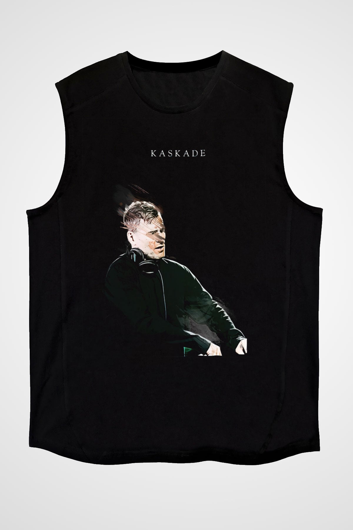 Kaskade Siyah Unisex Kolsuz Tişört