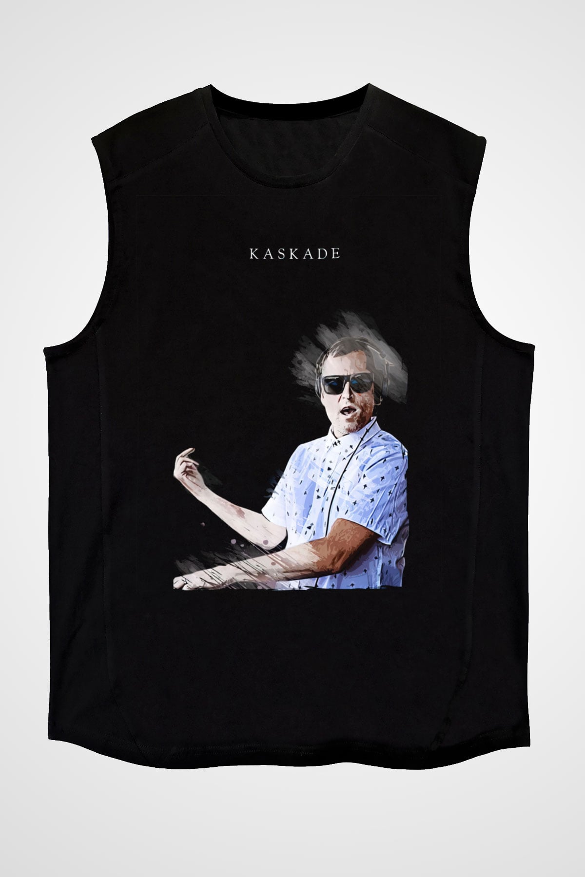 Kaskade Siyah Unisex Kolsuz Tişört