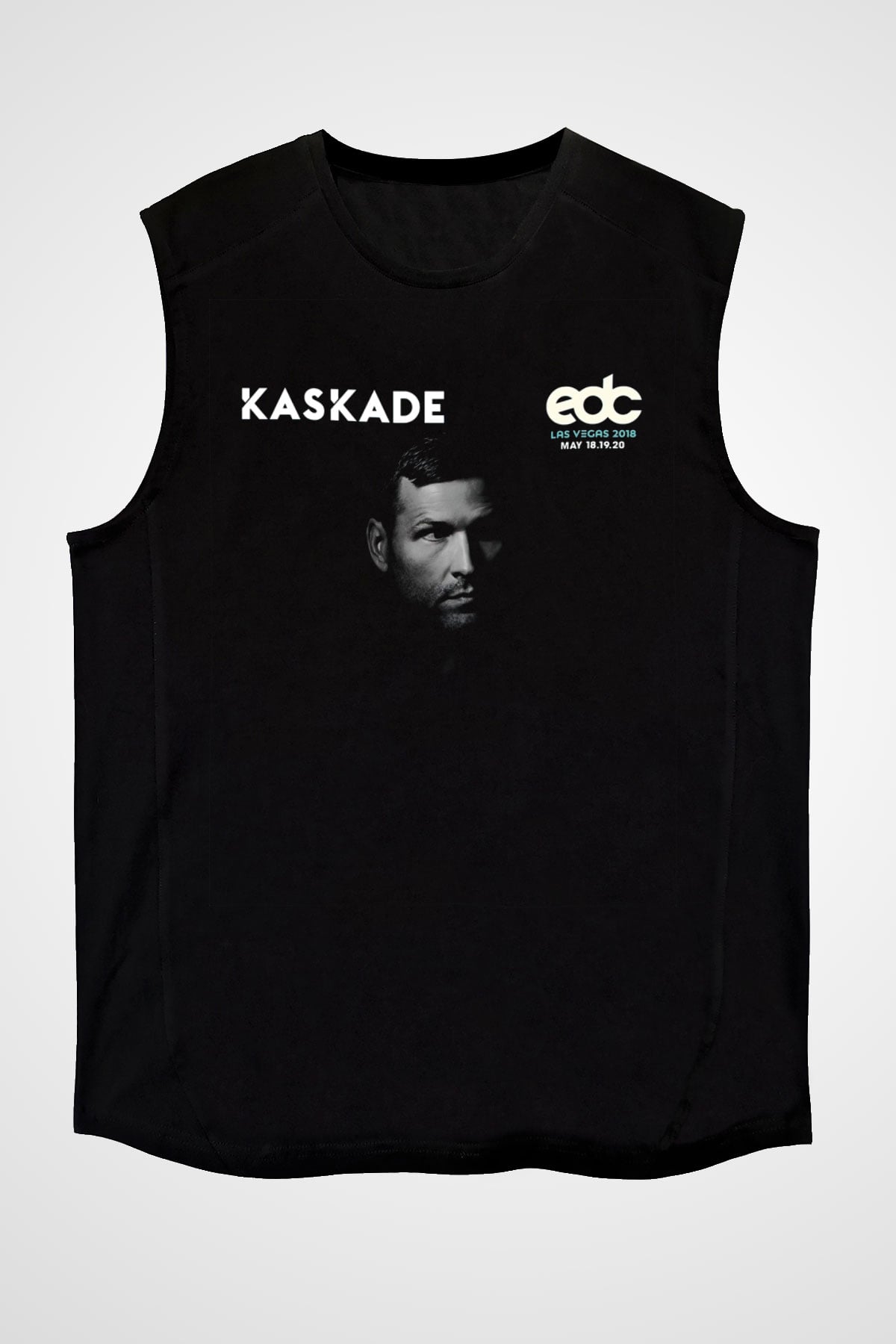 Kaskade Siyah Unisex Kolsuz Tişört