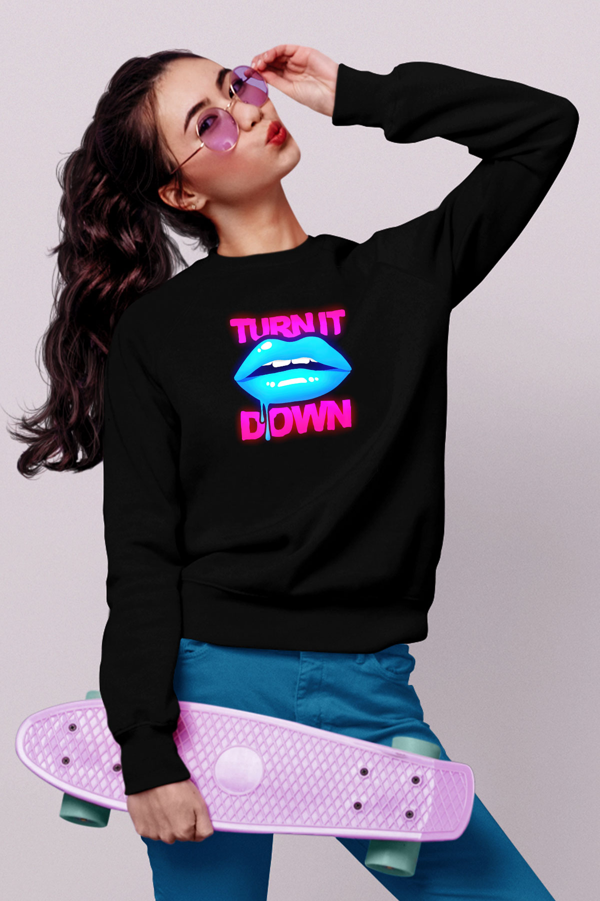 Kaskade Siyah Unisex Sweatshirt