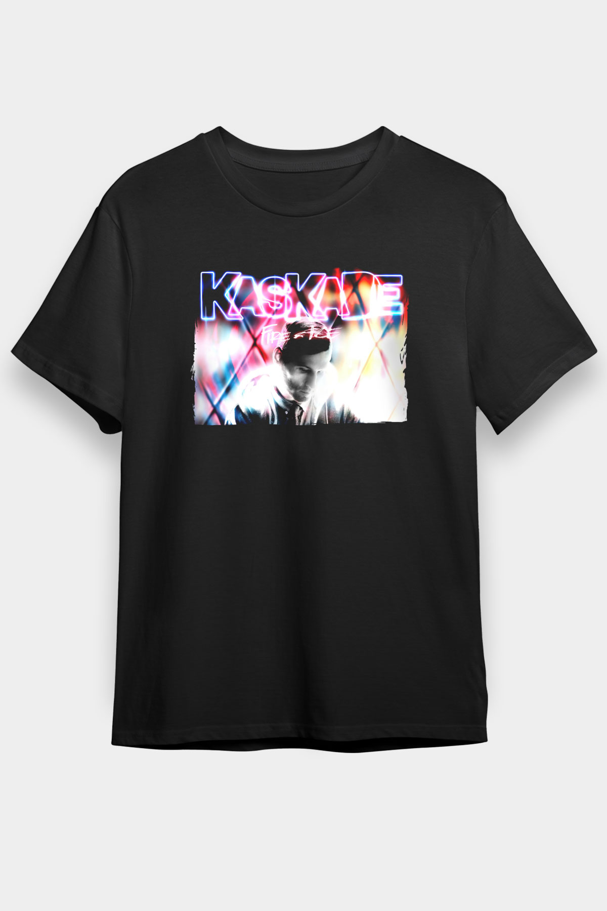 Kaskade Siyah Unisex Tişört T-Shirt - TişörtFabrikası