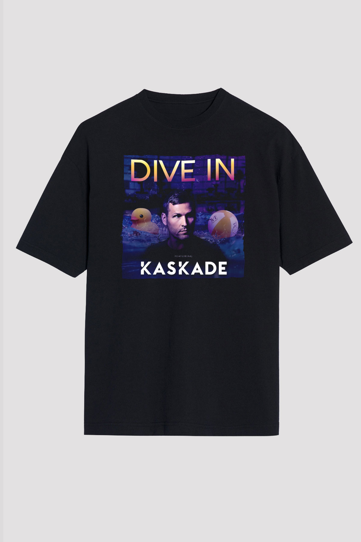 Kaskade Siyah Unisex Tişört T-Shirt - TişörtFabrikası