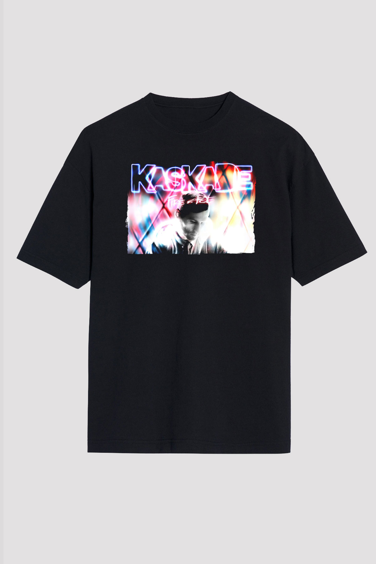 Kaskade Siyah Unisex Tişört T-Shirt - TişörtFabrikası