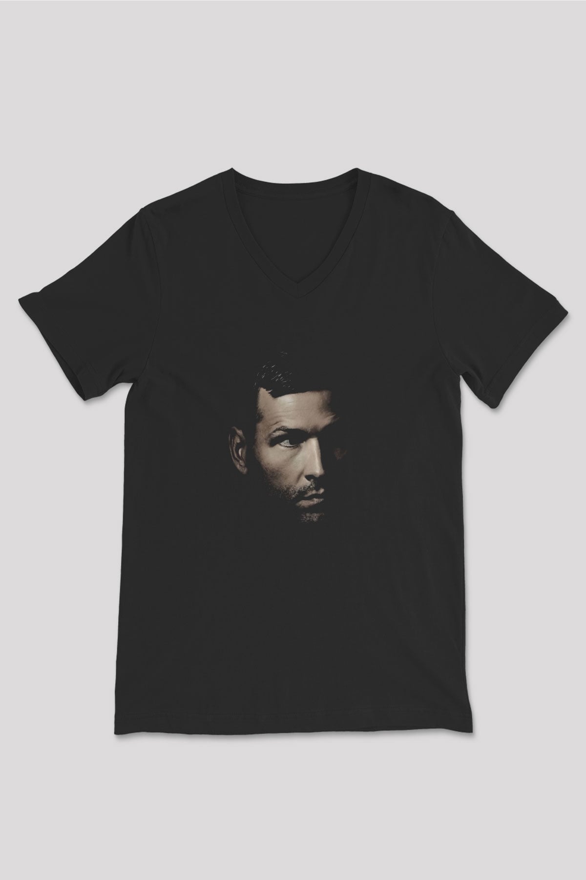 Kaskade Siyah Unisex V Yaka Tişört