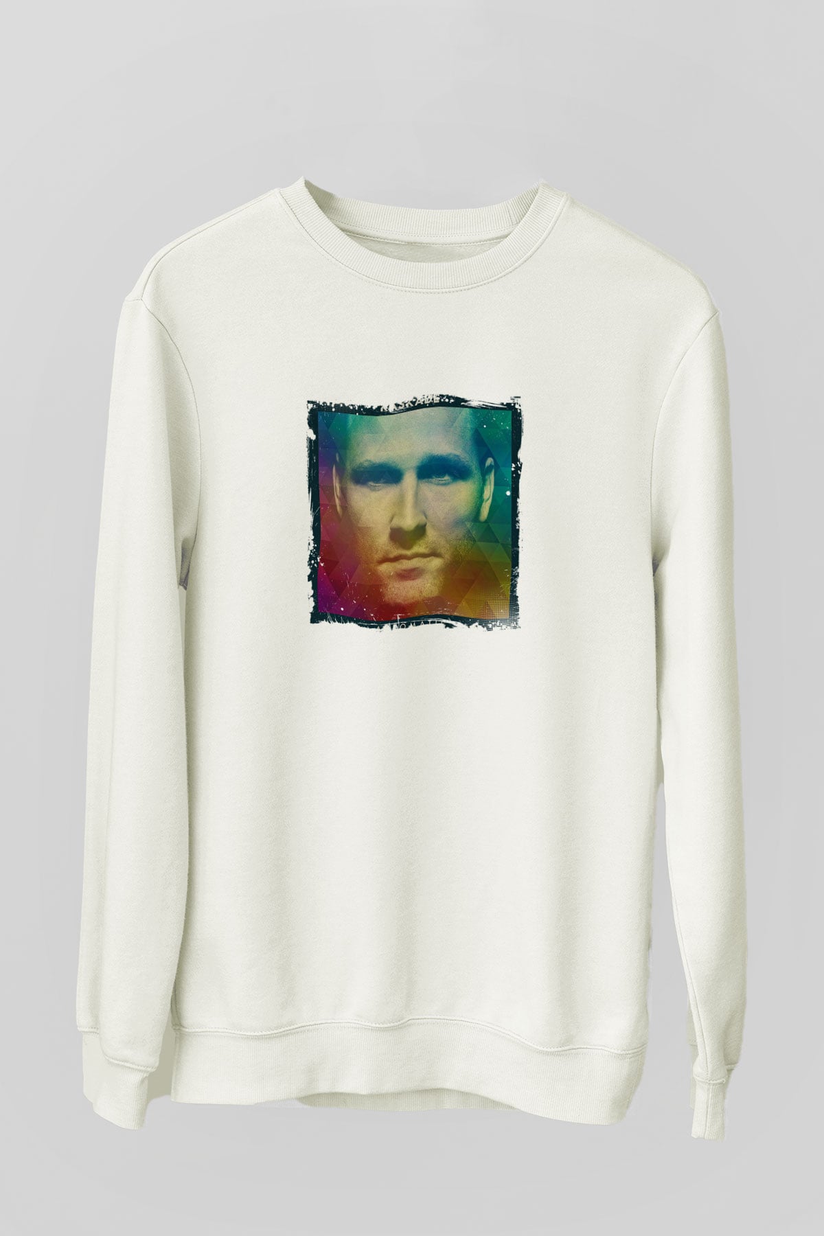 KaskadeBaskılı Beyaz Sweatshirt