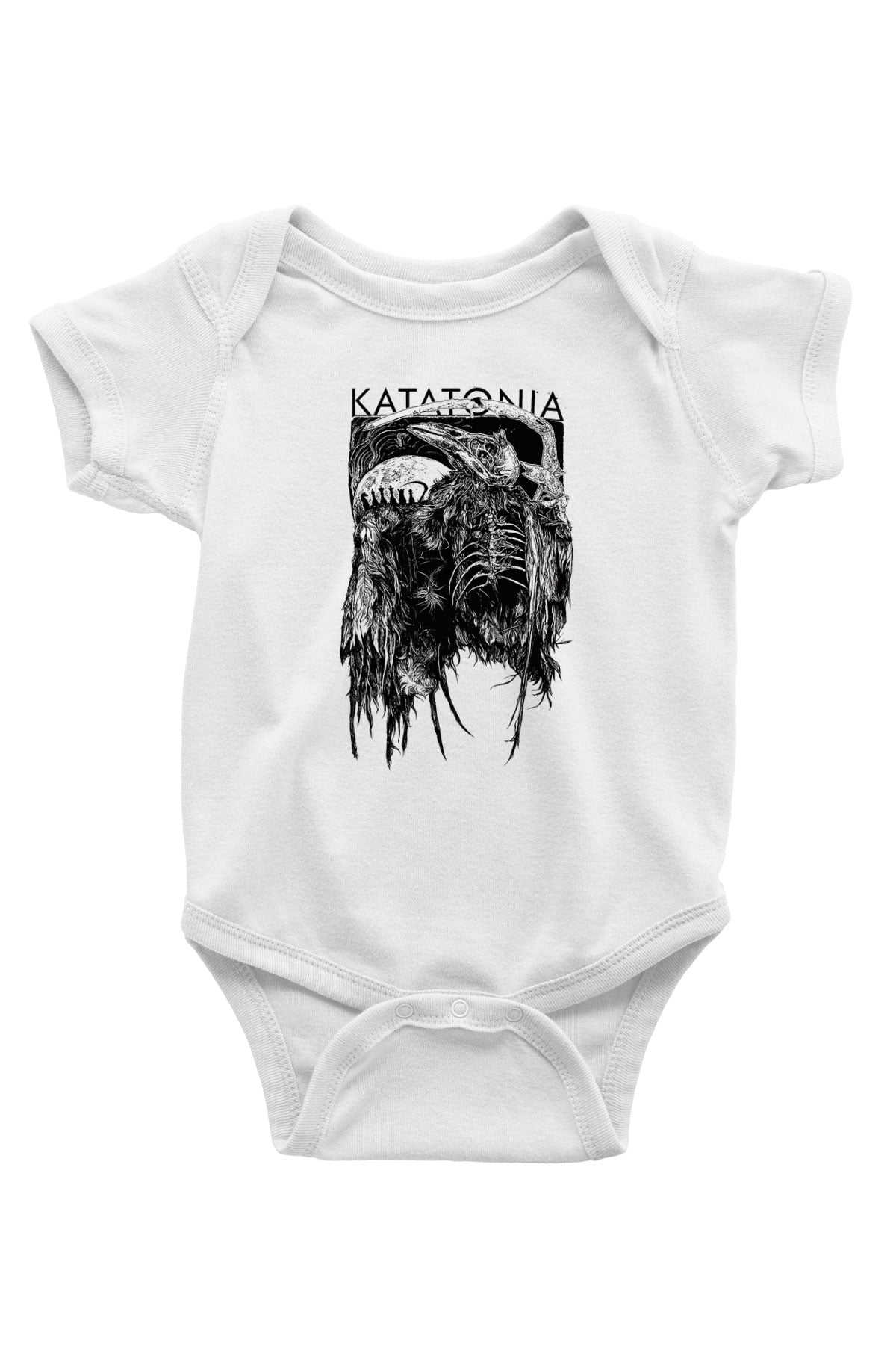 Katatonia Baskılı Beyaz Unisex Bebek Body - Zıbın