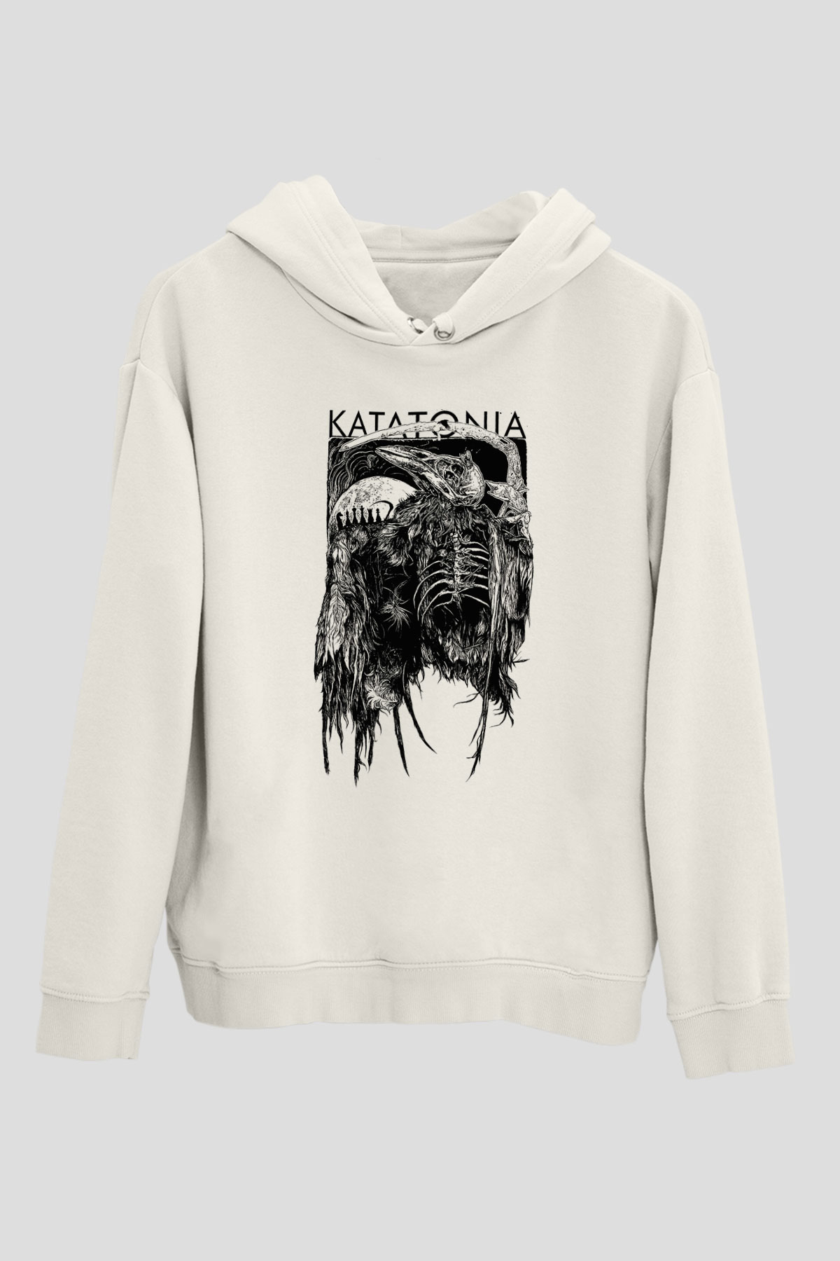 Katatonia Beyaz Unisex Kapşonlu Sweatshirt