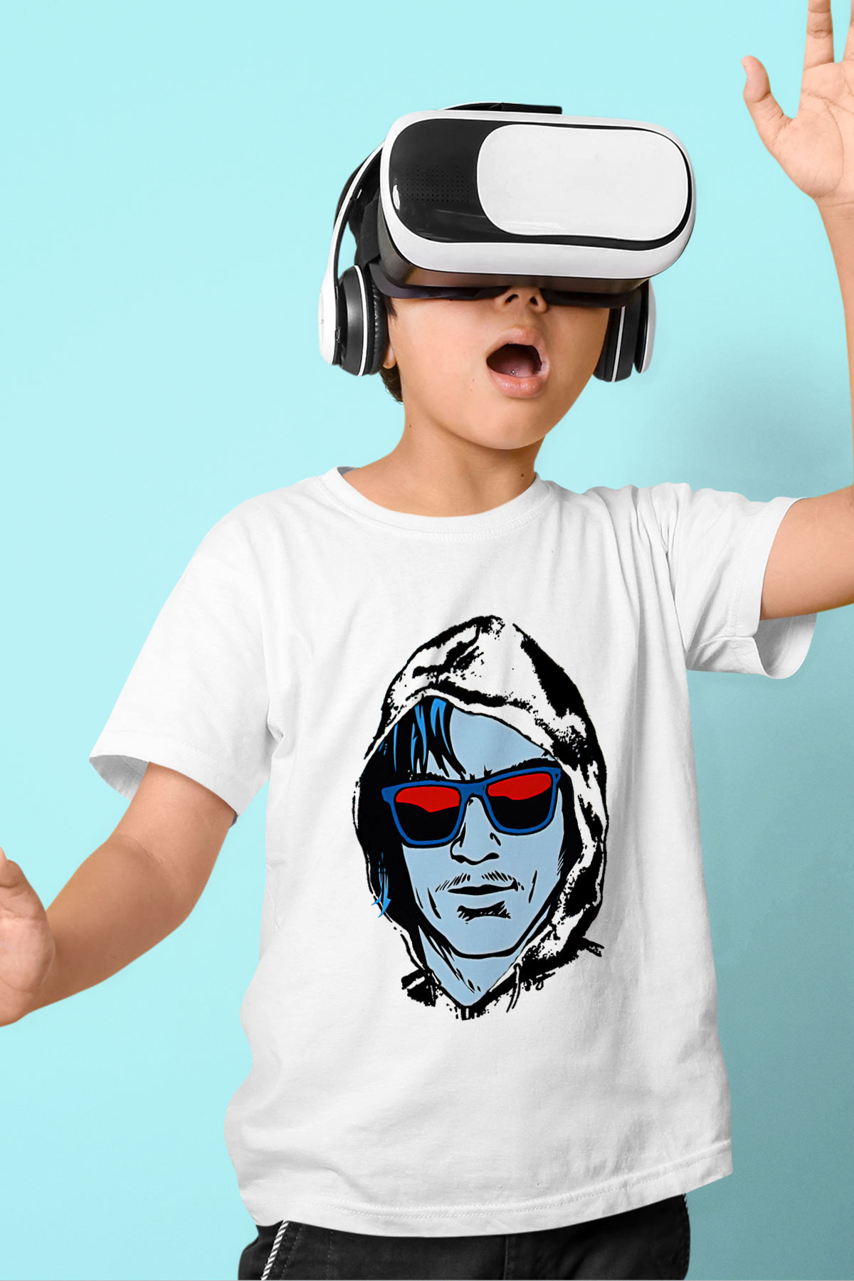 Kavinsky Baskılı Beyaz Unisex Beyaz Çocuk Tişört - Tshirt