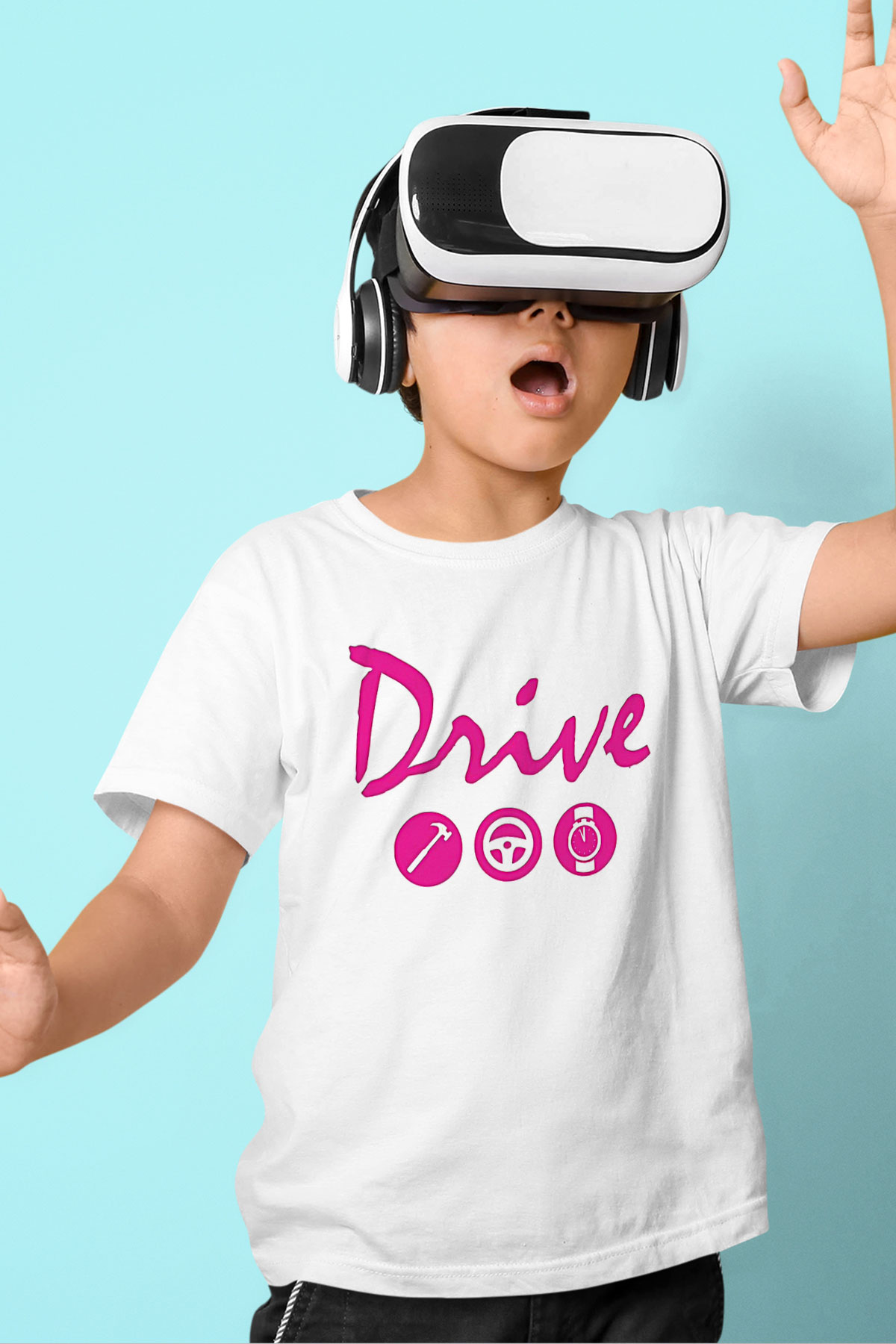 Kavinsky Baskılı Beyaz Unisex Beyaz Çocuk Tişört - Tshirt