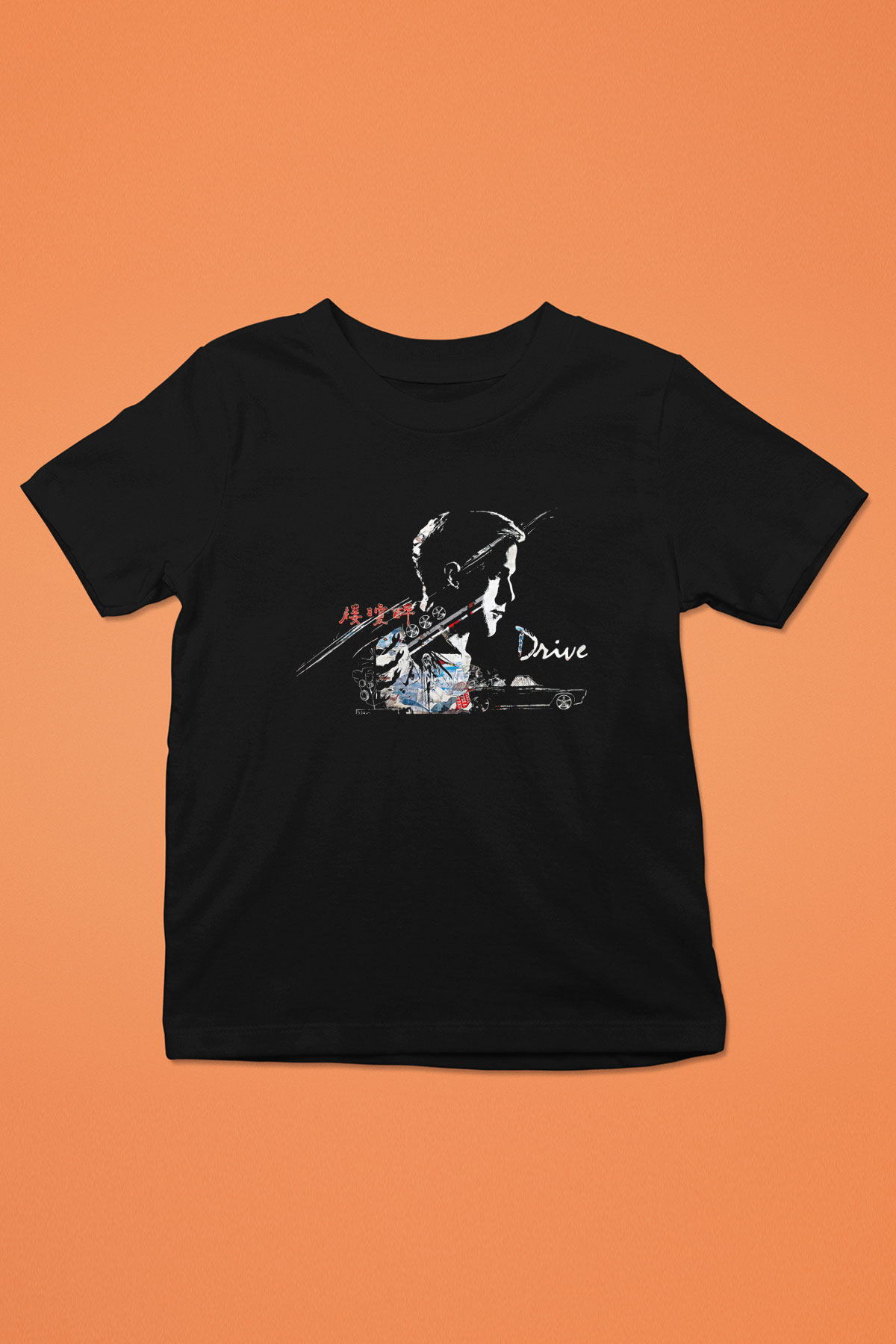 Kavinsky Baskılı Unisex Siyah Çocuk Tişört - Tshirt