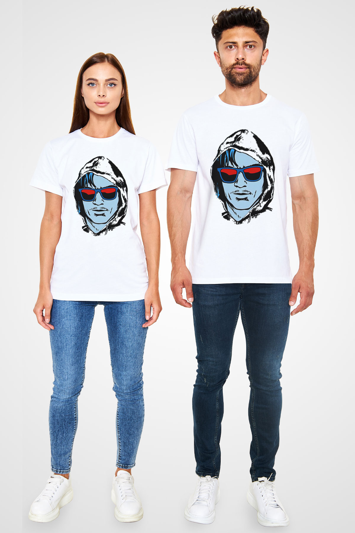Kavinsky Unisex Baskılı Beyaz Tişört - Tshirt