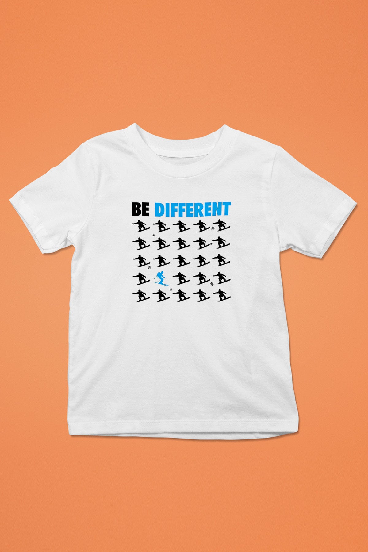 Kayak Baskılı Unisex Beyaz Çocuk Tişört - Tshirt