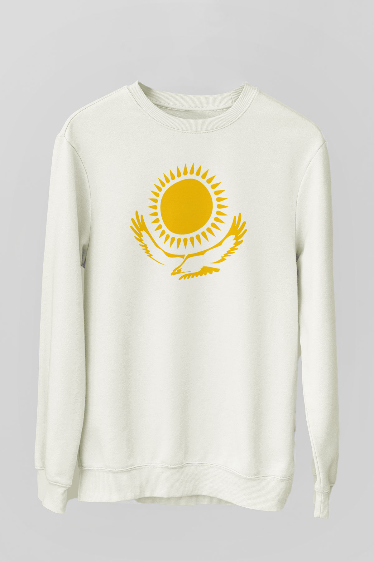 Kazakistan Beyaz Unisex Sweatshirt