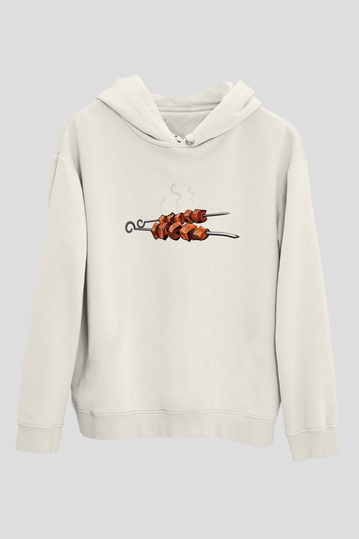 Kebapçı Beyaz Unisex Hoodie