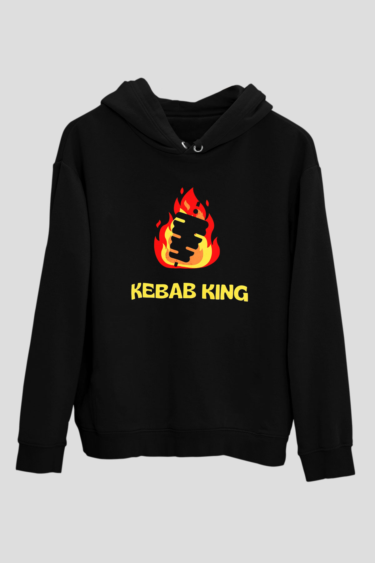Kebapçı Siyah Unisex Kapüşonlu Sweatshirt