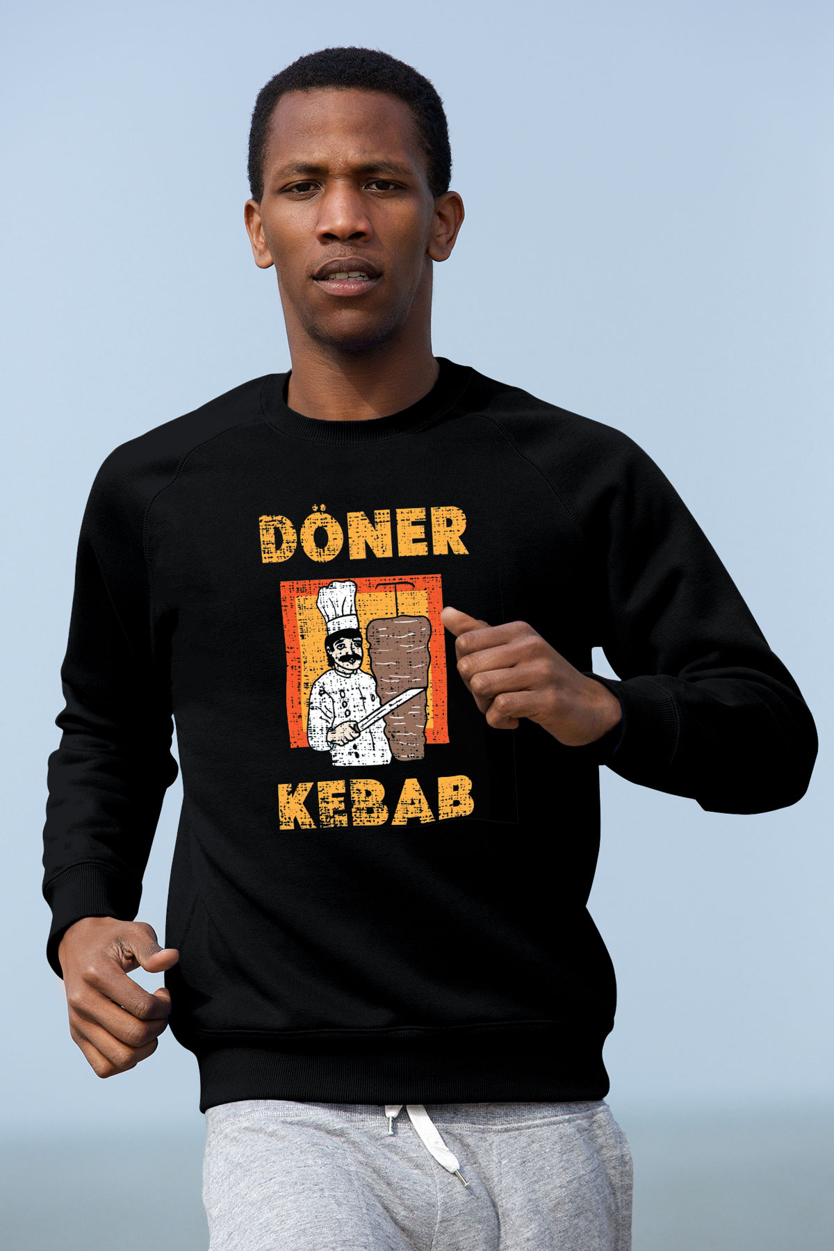 Kebapçı Siyah Unisex Sweatshirt