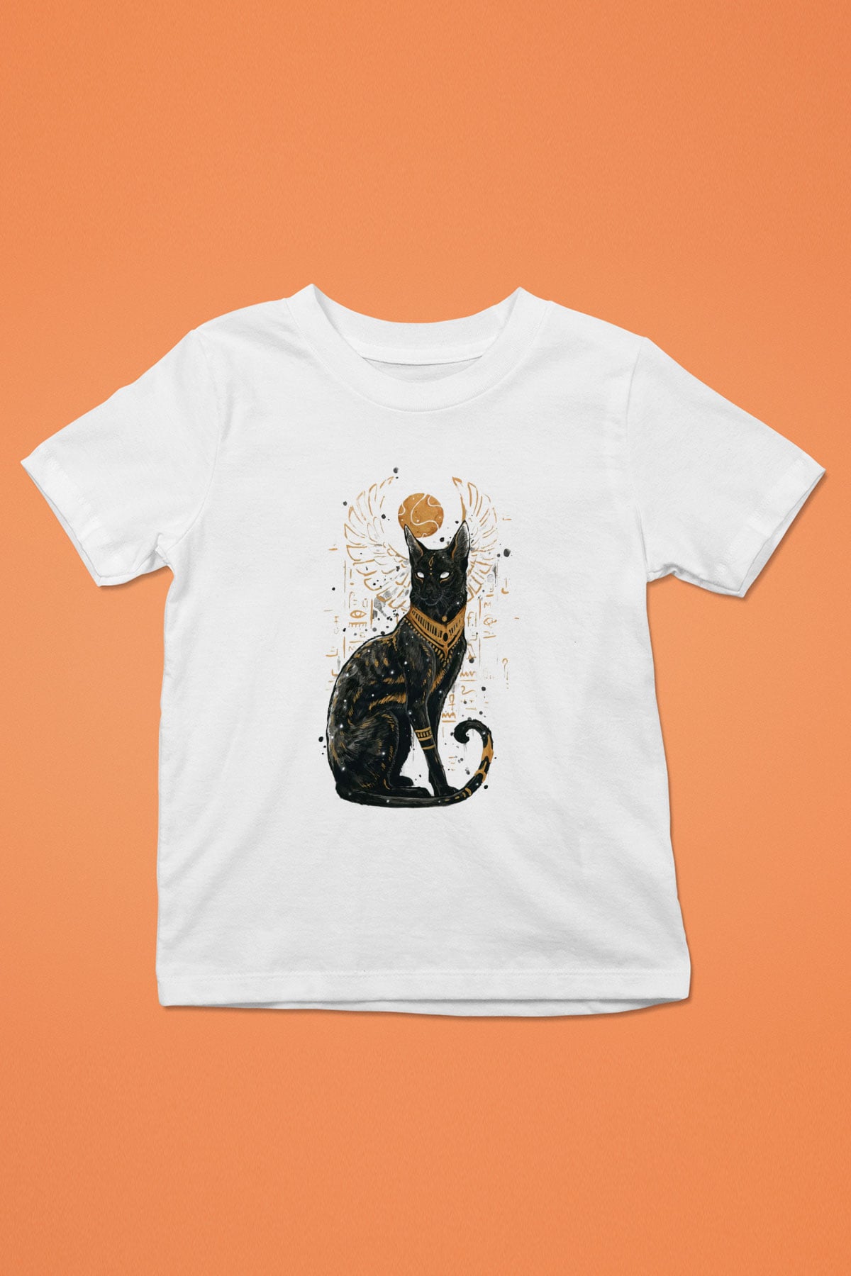 Kedi Beyaz Unisex Çocuk Tişört