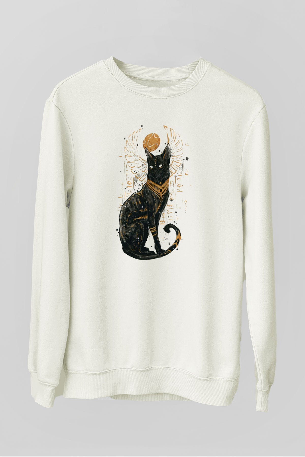 Kedi Beyaz Unisex Sweatshirt