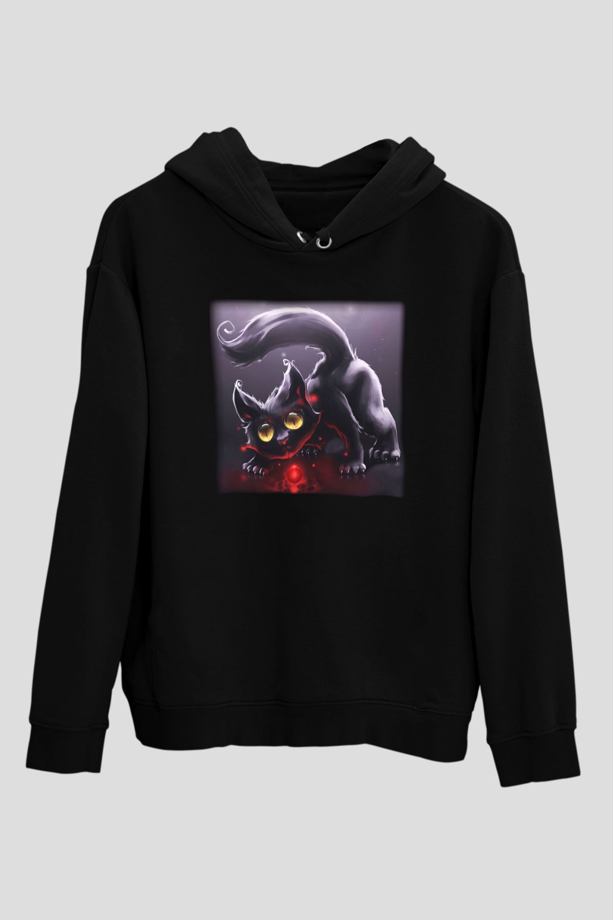 Kedi Siyah Unisex Hoodie