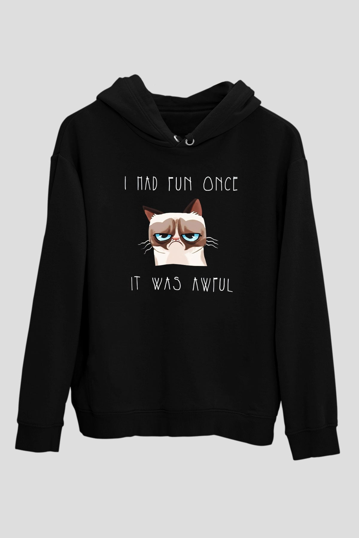 Kedi Siyah Unisex Hoodie