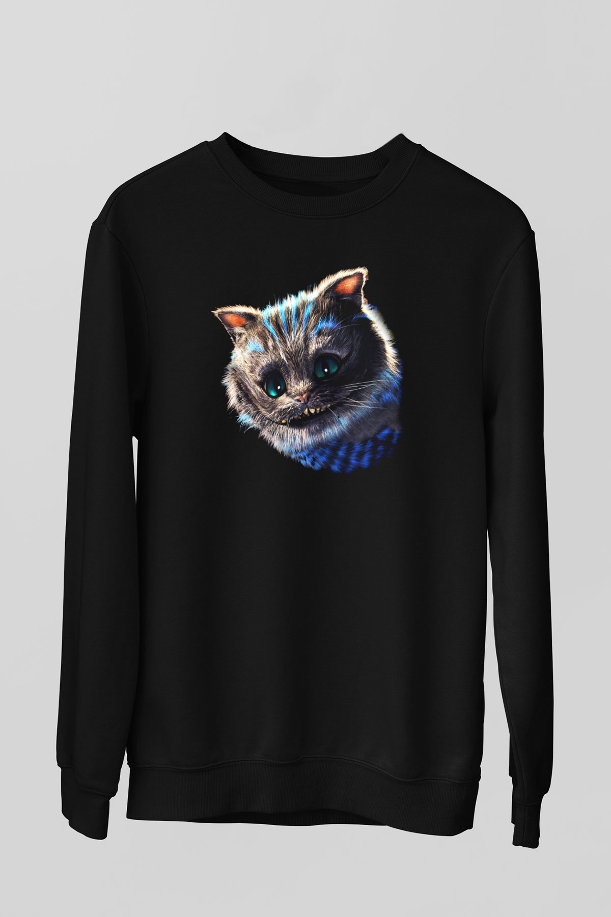 Kedi Siyah Unisex Sweatshirt