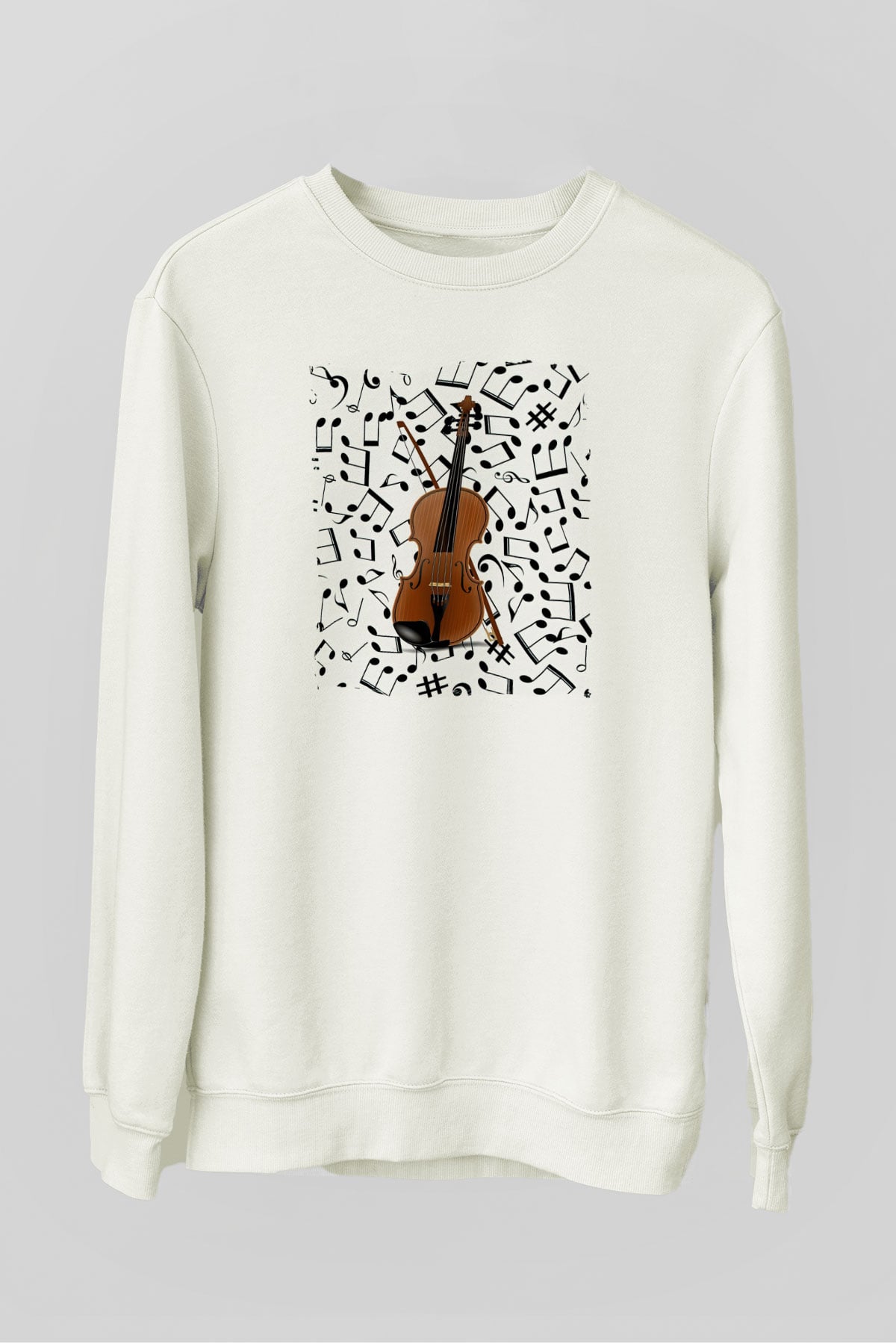 Kemancı Beyaz Unisex Sweatshirt
