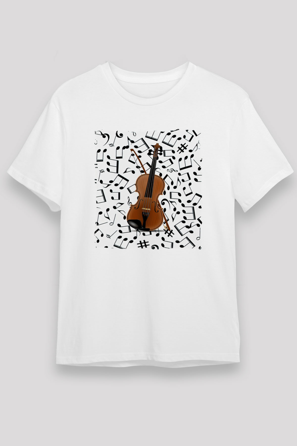 Kemancı Beyaz Unisex Tişört T-Shirt - TişörtFabrikası