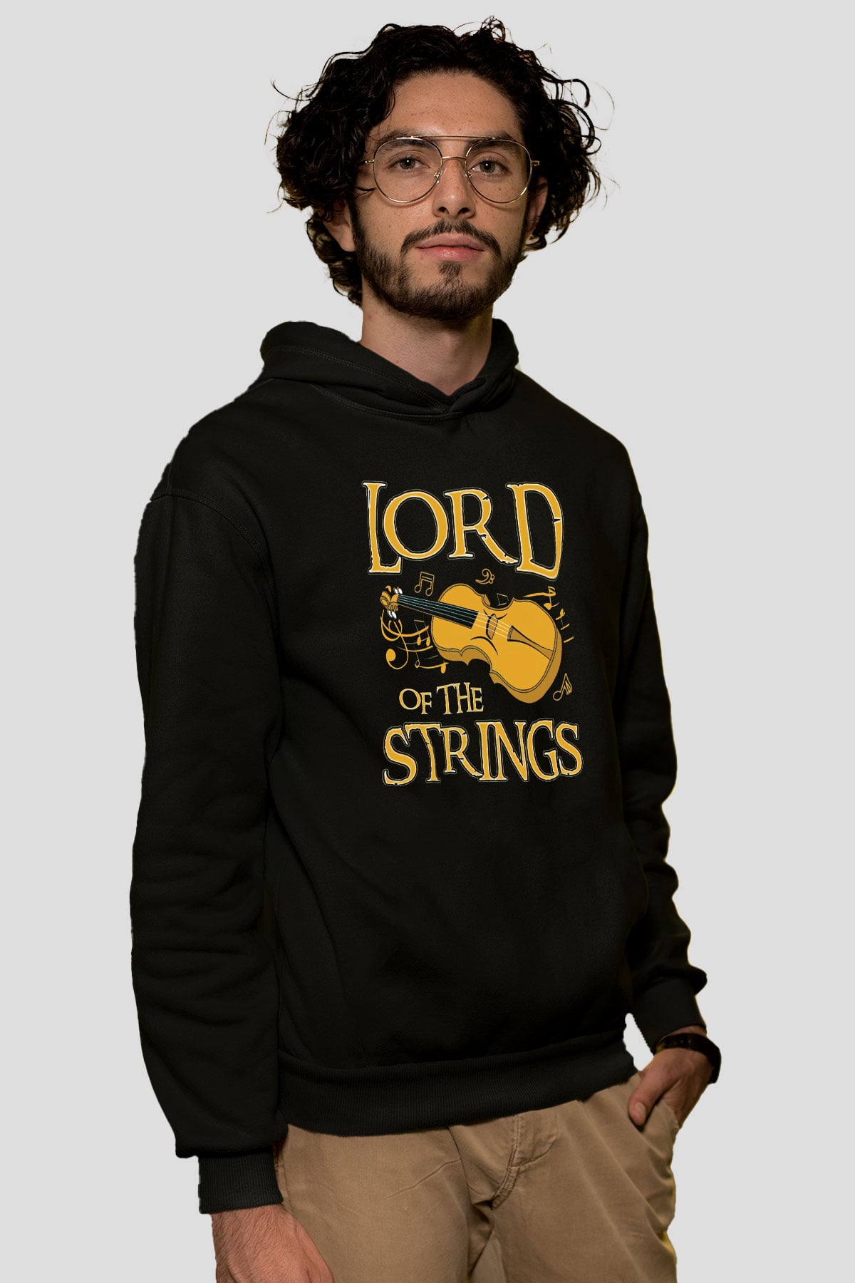 Kemancı Siyah Unisex Kapüşonlu Sweatshirt