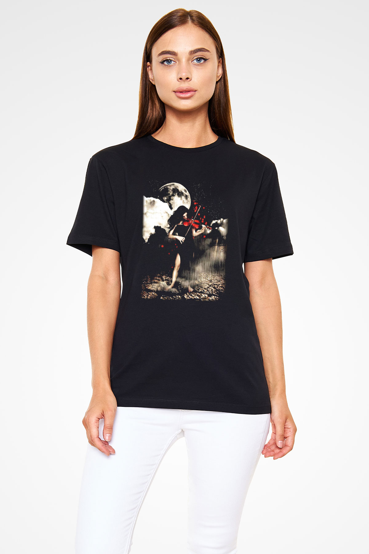 Kemancı Siyah Unisex Tişört T-Shirt - TişörtFabrikası