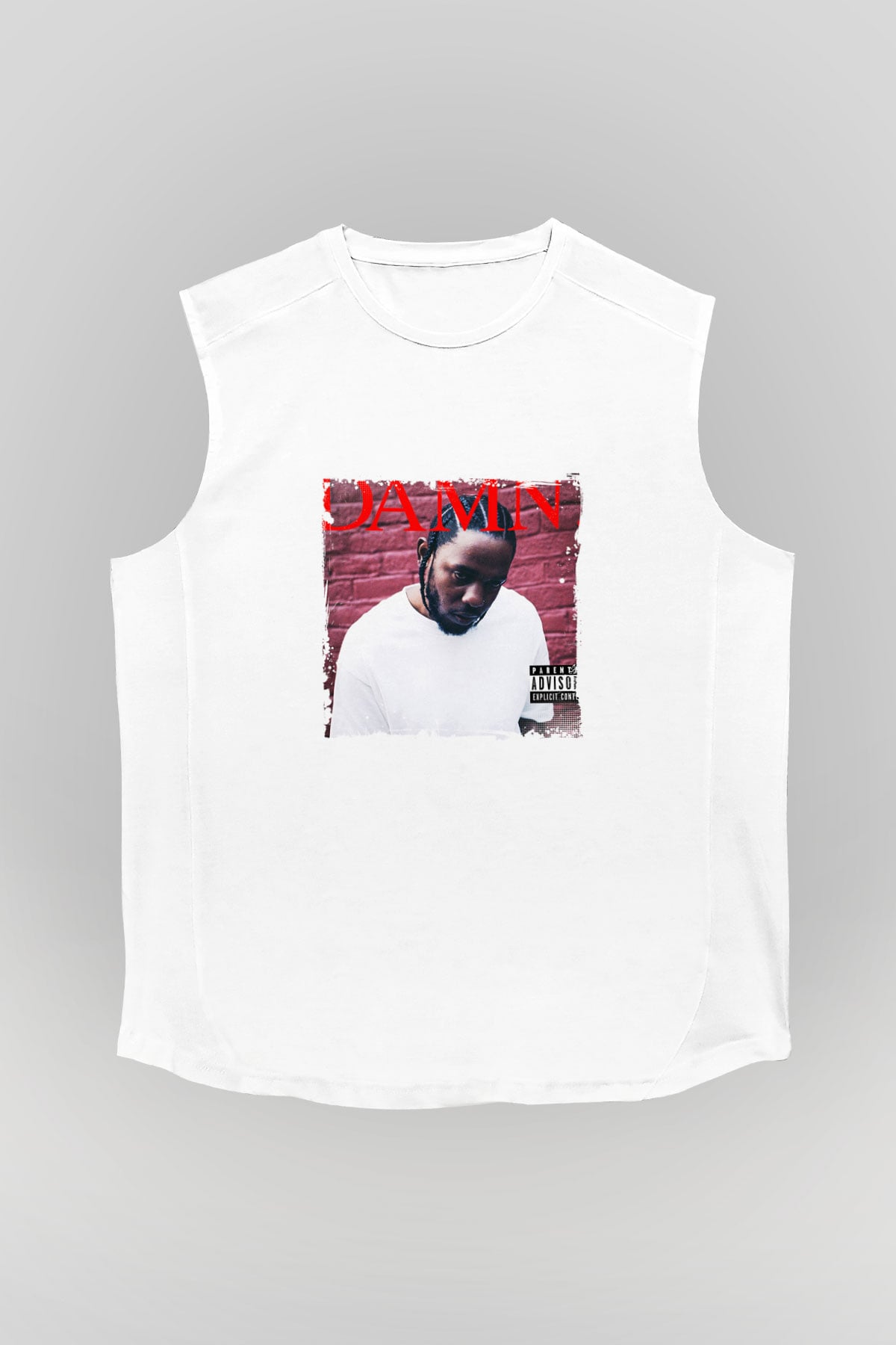 Kendrick Lamar Baskılı Unisex Beyaz Kolsuz Tişört