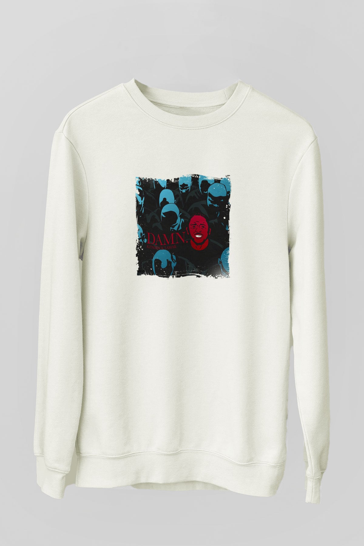 Kendrick Lamar Baskılı Unisex Beyaz Sweatshirt