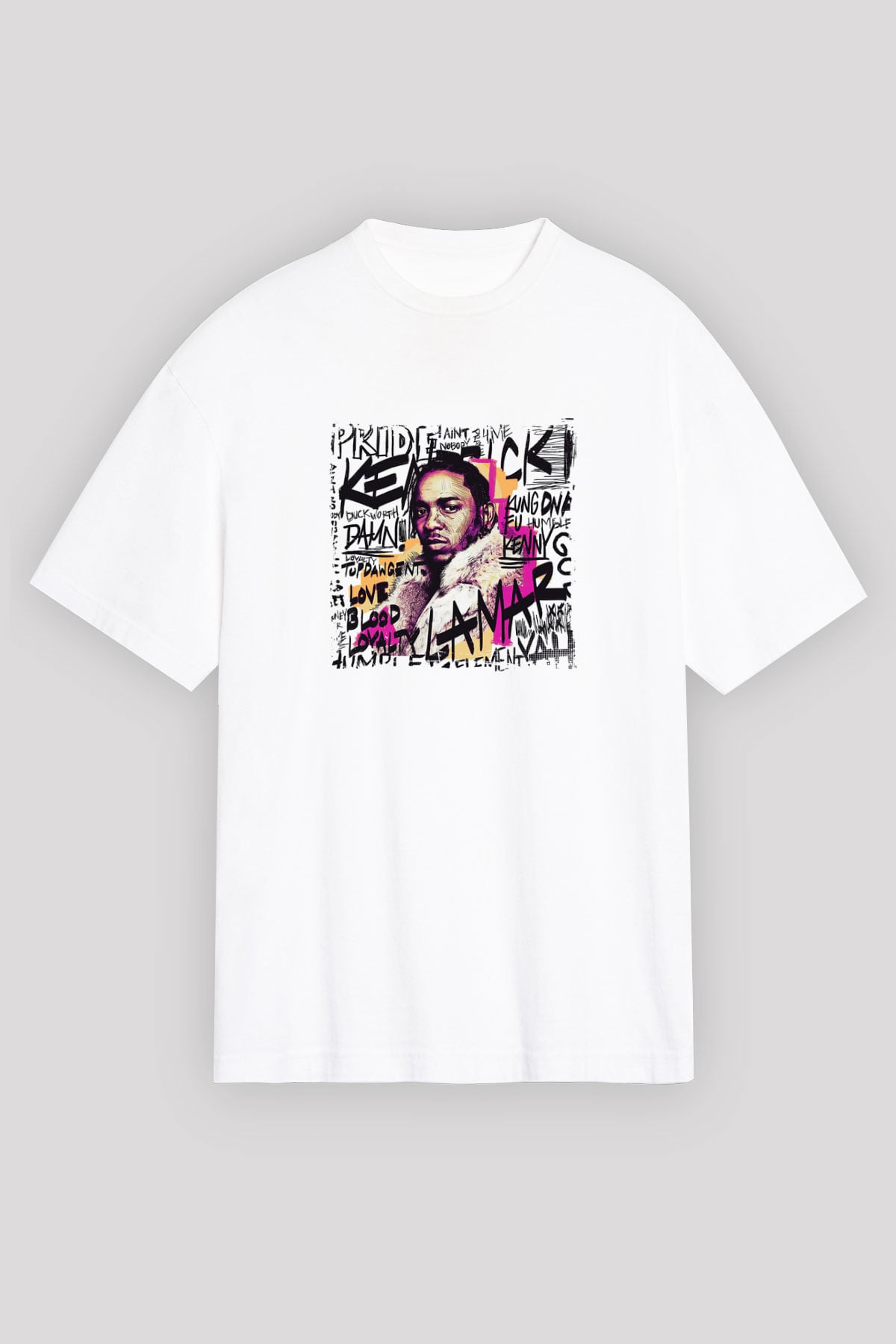 Kendrick Lamar Baskılı Unisex Beyaz Tişört