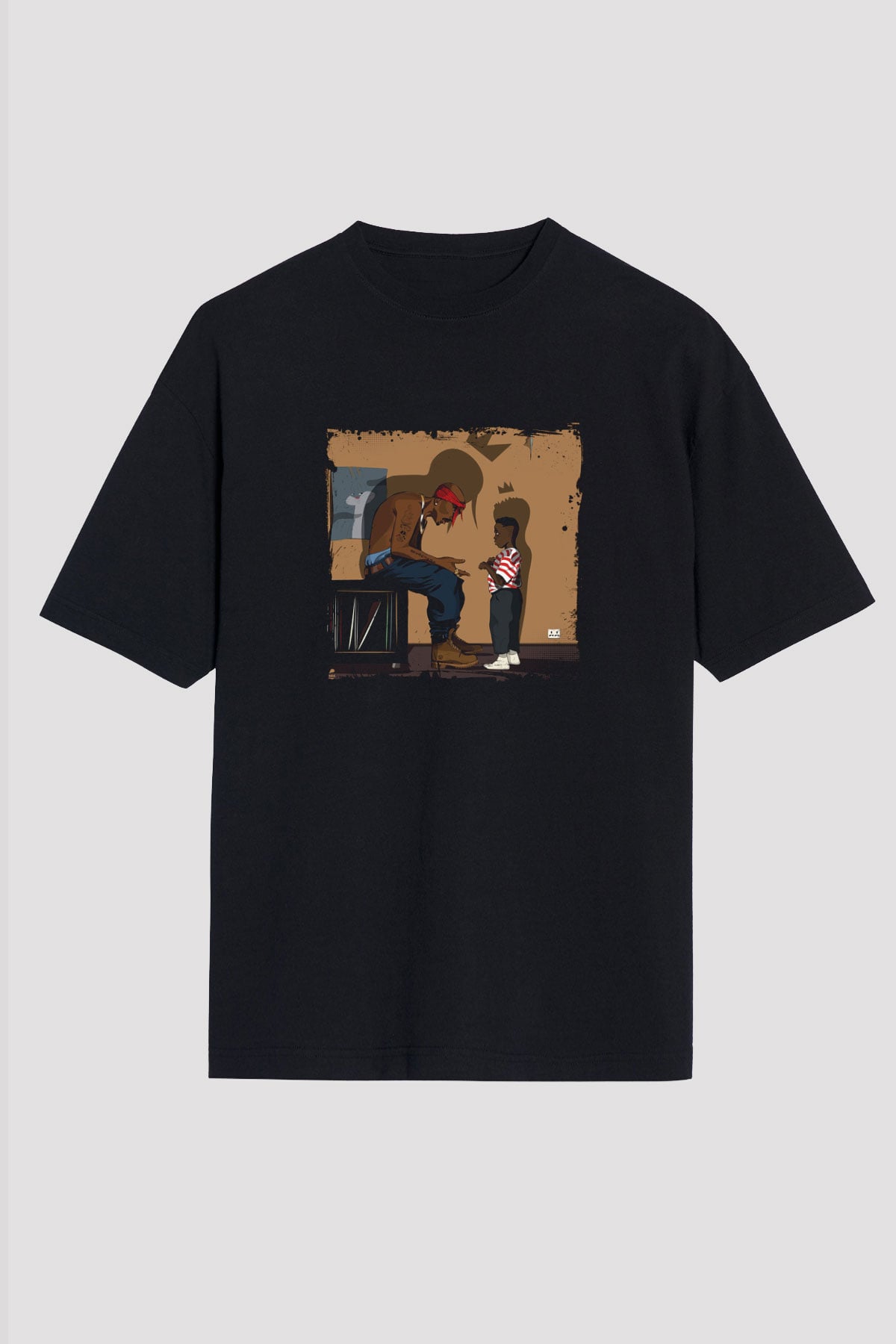 Kendrick Lamar Baskılı Unisex Oversize Siyah Tişört