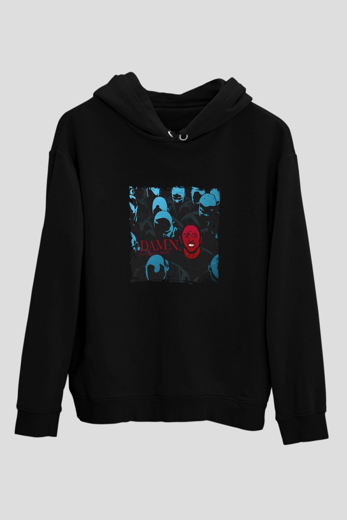 Kendrick Lamar Baskılı Unisex Siyah Hoodie