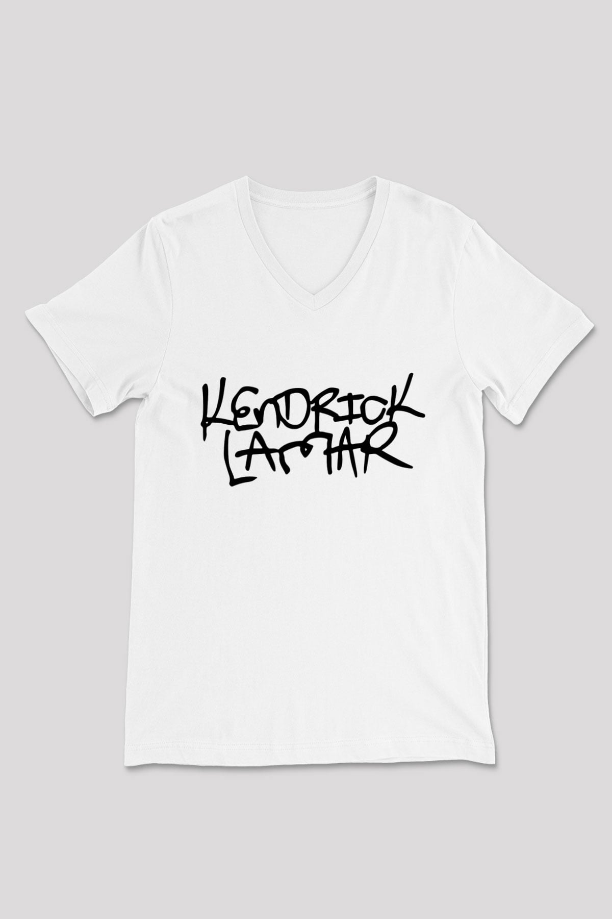 Kendrick Lamar Beyaz Unisex V Yaka Tişört T-Shirt