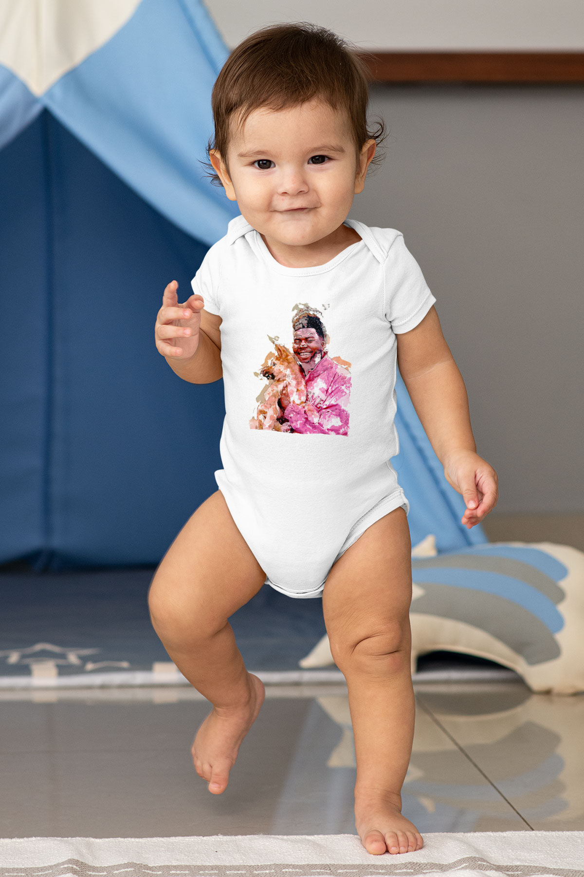Khalid Baskılı Beyaz Unisex Bebek Body - Zıbın