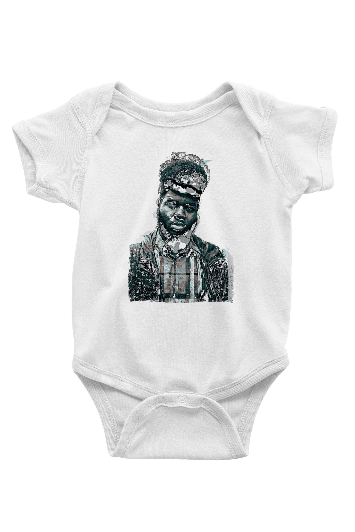 Khalid Baskılı Beyaz Unisex Bebek Body - Zıbın